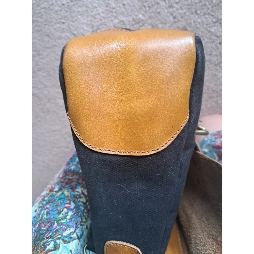 Aaron Leather Goods‎ Prato Canvas Distressed Leather Messenger Laptop Bag 13